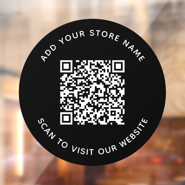 Name und Website QR-Code hinzufügen Benutzerdefini Fensteraufkleber (Blatt 2)