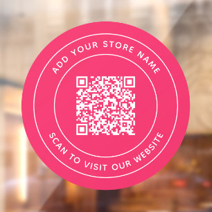 Name und Website QR-Code hinzufügen Benutzerdefini Fensteraufkleber