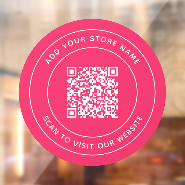Name und Website QR-Code hinzufügen Benutzerdefini Fensteraufkleber (Blatt 2)