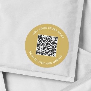 Name und Website QR-Code hinzufügen Benutzerdefini Runder Aufkleber