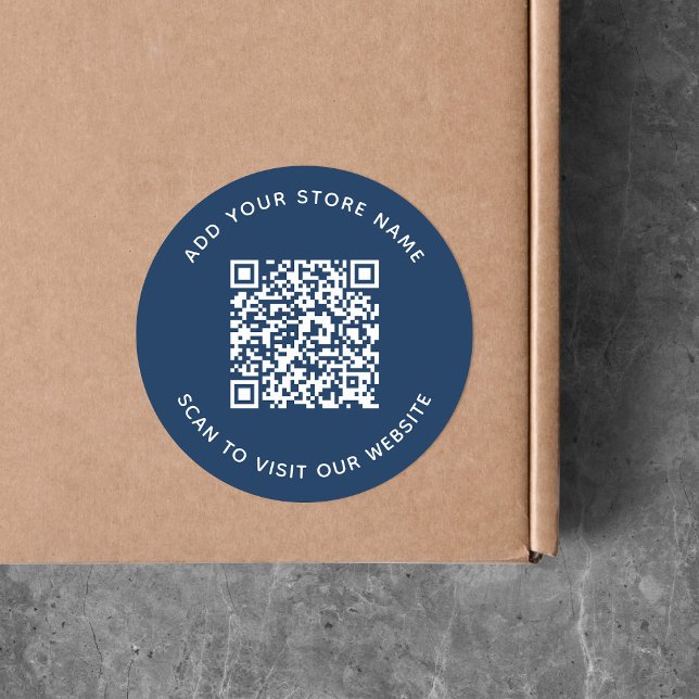 Name und Website QR-Code hinzufügen Benutzerdefini Runder Aufkleber (Von Creator hochgeladen)
