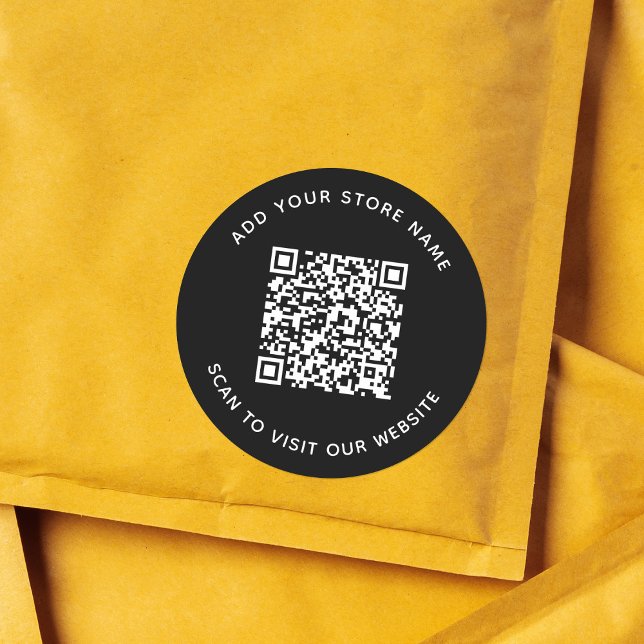 Name und Website QR-Code hinzufügen Benutzerdefini Runder Aufkleber (Von Creator hochgeladen)