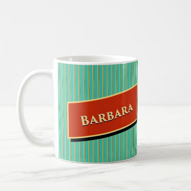 Name und Zodiac Barbara und Taurus Kaffeetasse (Links)