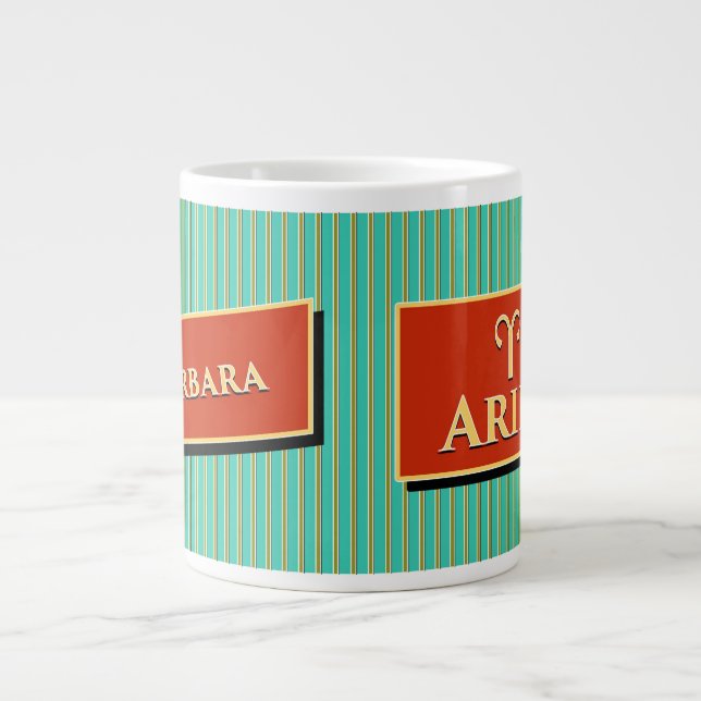 Name und Zodiac-Zeichen Barbara Aries Jumbo-Tasse (Vorderseite)