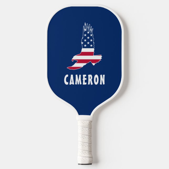 Name USA Flag American Eagle America 4. Juli Pickleball Schläger (Vorderseite)