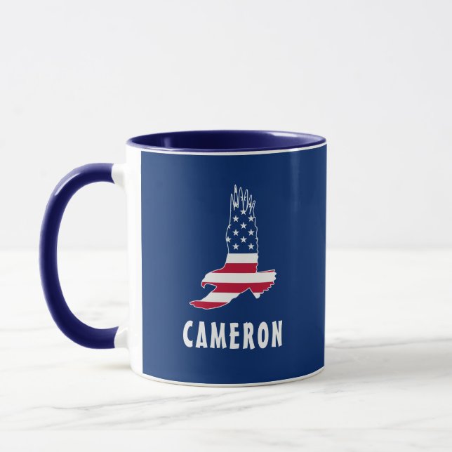 Name USA Flag American Eagle America 4. Juli Tasse (Links)