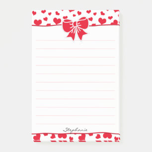 Name: Valentine Rote Herzen Random Muster Post-it Klebezettel