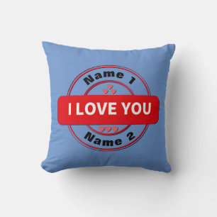 Name Valentinstag I Liebe Ihr Banner Rot Blau hinz Kissen