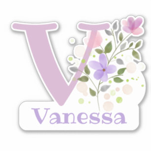 Name Vanessa mit dem Buchstaben V Aufkleber Cut-Ou