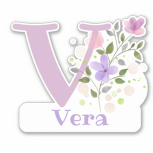 Name Vera mit dem Buchstaben V Aufkleber Ausschnei