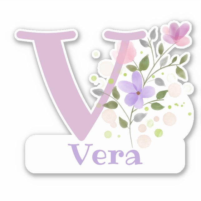 Name Vera mit dem Letter V-Sticker-Ausschneiden Aufkleber (Vorderseite)