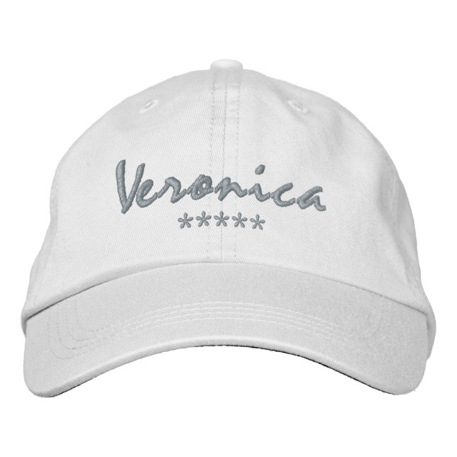 Name Veronica Bestickte Baseballkappe (Vorderseite)
