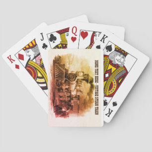 Name, Vintage Dampfzug Motor-Lokomotive hinzufügen Spielkarten