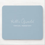 Name Virtual Assistant White Light Blue M Mousepad<br><div class="desc">Ein schlichtes und elegantes Monogramm und Beruf Design.</div>