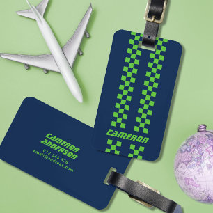 Name Vollständig angepasste Farben Doppelkarierte  Gepäckanhänger