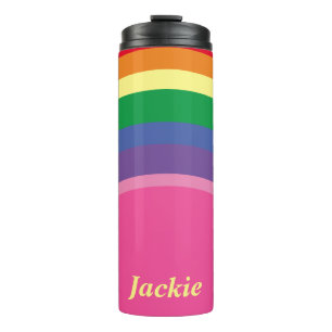Name w/Rainbow Pride Thermal Tumbler Thermosbecher