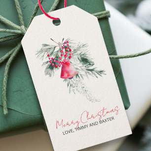 Name Watercolor Modernes Skript Frohe Weihnachten Geschenkanhänger