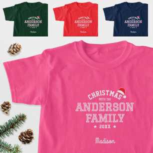 Name Weihnachten Weihnachtsfeiertag Rosa Rot T-Shirt