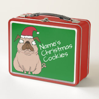 Name-Weihnachtsplätzchen-MetallzinnLunchbox Metall Lunch Box