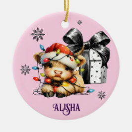 Name Weihnachtsschmuck Highland Kuh
