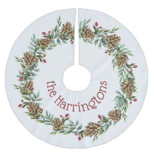 Name-Weihnachtswreath-Baumrock Polyester Weihnachtsbaumdecke