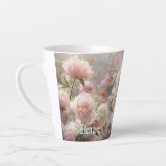 Name Weiße und rosa Pfingstrosen Aquarellmalerei Milchtasse
