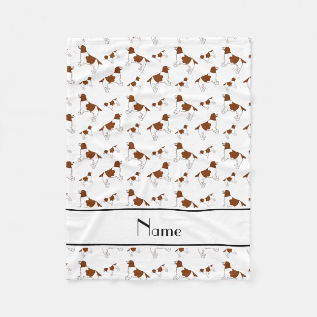 Name-weiße WaliserSpringerSpanielhunde Fleecedecke (Vorderseite)