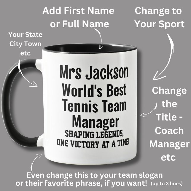 Name, Weltname: Bester Tennis Team Manager Tasse (Von Creator hochgeladen)