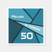 NAME Wende 50 Geburtstag Abstrakte Aquamarine Geom