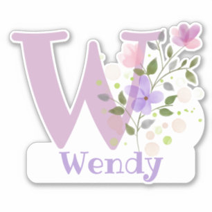 Name Wendy mit dem Buchstaben W Aufkleber Ausschne
