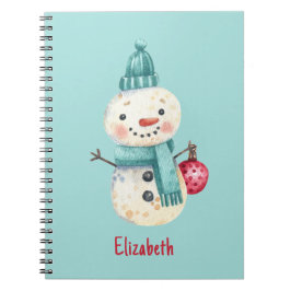 Name, Whimsical Snowman Winterplaner 6.5x 8.75 Notizblock