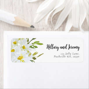 Name White Daisy Baby Dusche Rücksendeadresse