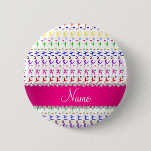 Name White Rosa Regenbogen Gymnastik Herz Stars Button