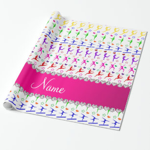 Name White Rosa Regenbogen Gymnastik Herz Stars Geschenkpapier