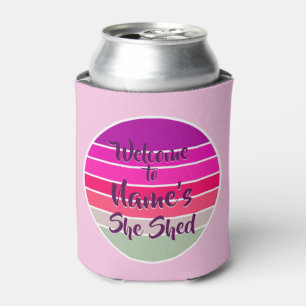 Name Willkommen hinzufügen Shed Pink Retro Sunset Dosenkühler