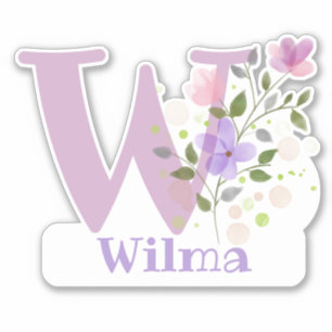 Name Wilma mit dem Buchstaben W Aufkleber Ausschne