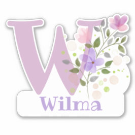 Name Wilma mit dem Letter W Sticker Cut-Out