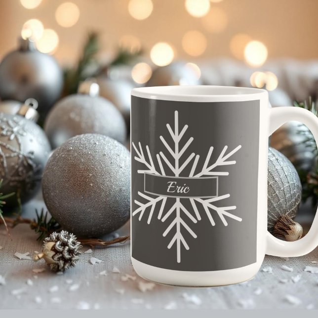 Name Winterschneeflocke einfach Kaffeetasse (Von Creator hochgeladen)
