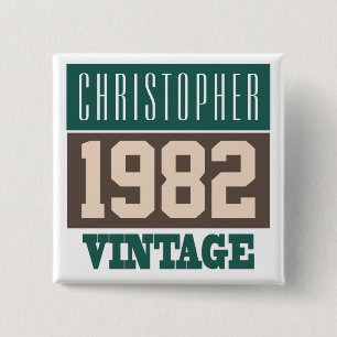 Name with Year 1982 Button