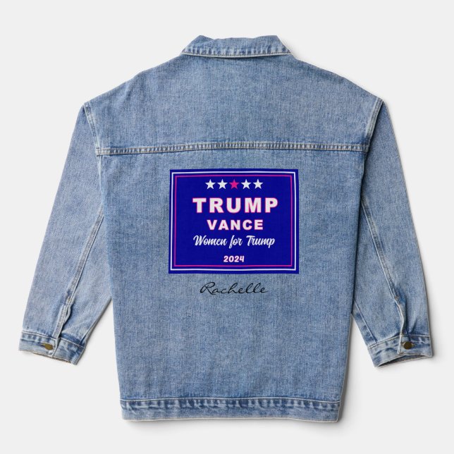 Name, Women for Trump 2024 Watch Party Jeansjacke (Rückseite)