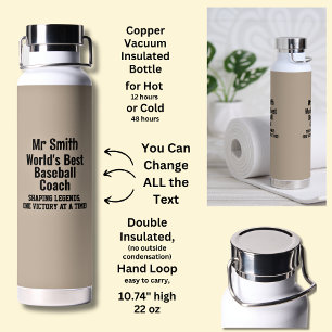 Name, Worlds Best Baseball Coach - Legends Trinkflasche