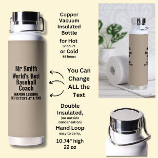 Name, Worlds Best Baseball Coach - Legends Trinkflasche