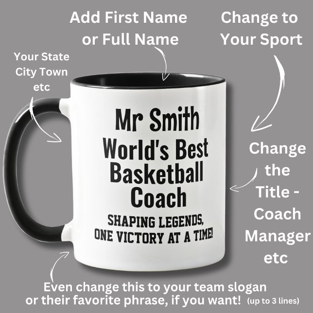 Name, Worlds Best Basketball Coach Tasse (Von Creator hochgeladen)