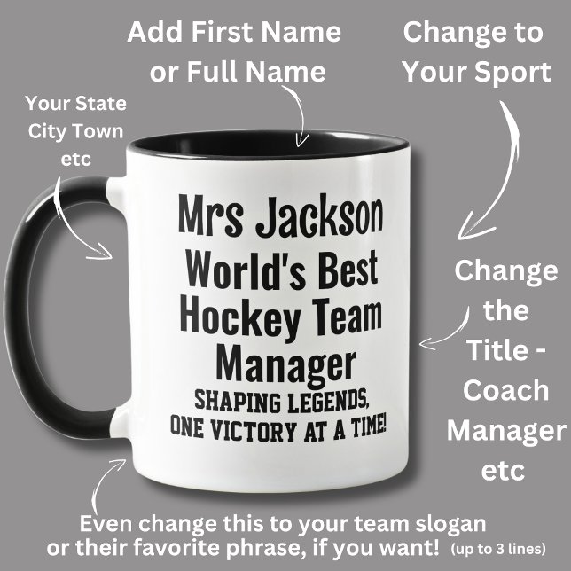 Name, Worlds Best Hockey Team Manager Tasse (Von Creator hochgeladen)