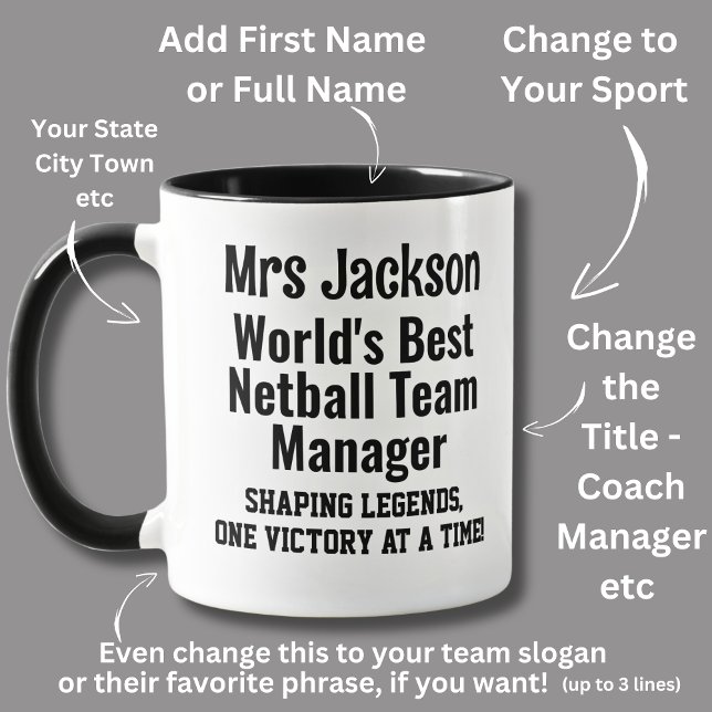 Name, Worlds Best Netball Team Manager Tasse (Von Creator hochgeladen)