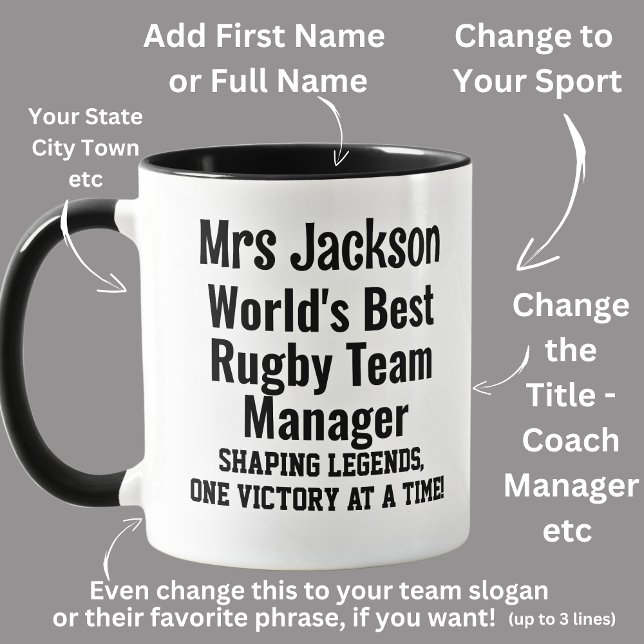 Name, Worlds Best Rugby Team Manager Tasse (Von Creator hochgeladen)