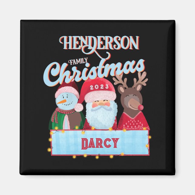 Name Year Matching Santa Family Christmas T Shirt  Magnet (Vorne)
