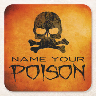 Name Your Poison Halloween-Papieruntersetzer Rechteckiger Pappuntersetzer