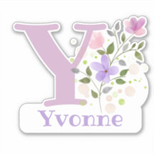 Name Yvonne mit dem Letter Y Sticker Cut-Out