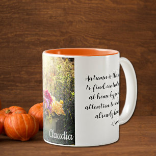Name Zitat, Schöner Herbst Druck 11oz Zweifarbige Tasse